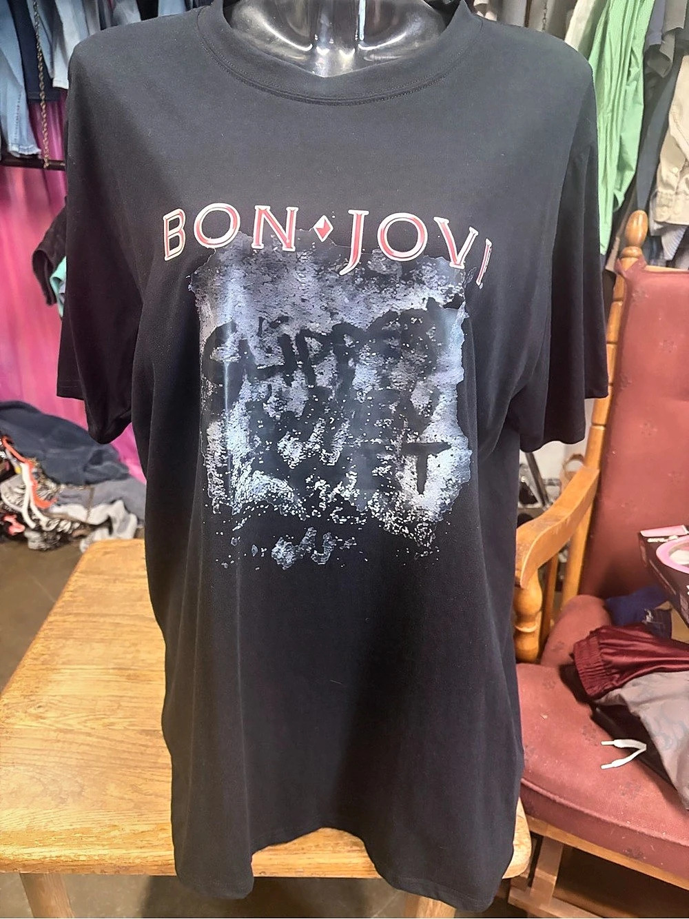 Bon Jovi Slippery When Wet Graphic T-Shirt Graphic Tee XXL Like New